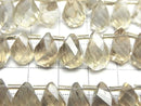 [Video]High Quality Beer Crystal Quartz AAA- Drop 4Faceted Twist Faceted Briolette half or 1strand beads (aprx.7inch/17cm)