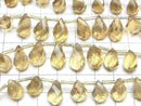 [Video] High Quality Honey Quartz AAA Drop 4 Faceted Twist Faceted Briolette Half or 1 Strand (16pcs)