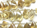 [Video] High Quality Honey Quartz AAA Drop 4 Faceted Twist Faceted Briolette Half or 1 Strand (24pcs)