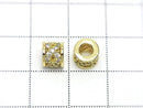 Metal Rondelle 7x7x6mm Gold (with CZ) 2pcs