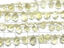 [Video]High Quality Lemon Quartz AAA- Drop 4Faceted Twist Faceted Briolette half or 1strand (24pcs )