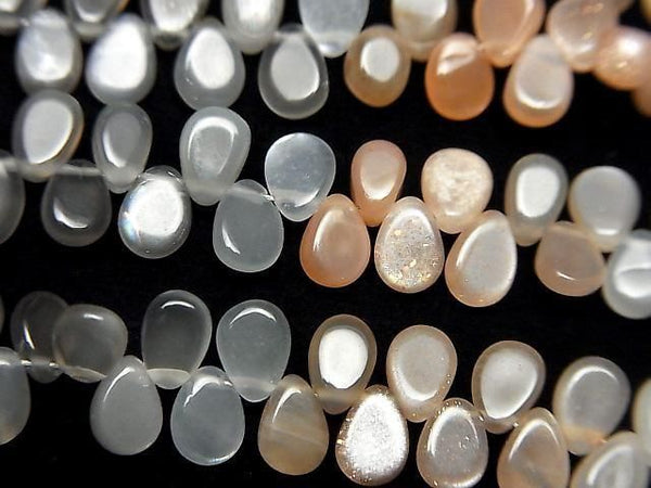 [Video] High Quality Multicolor Moonstone AA++ Pear Shape (Smooth) 1 Strand Beads (approx. 6 inches/16 cm)