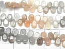 [Video] High Quality Multicolor Moonstone AA++ Pear Shape (Smooth) 1 Strand Beads (approx. 6 inches/16 cm)