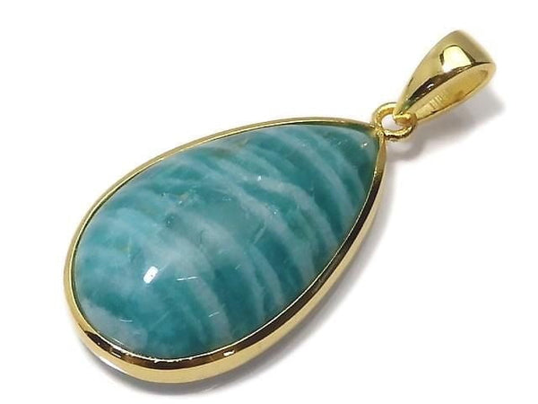 [Video][One of a kind] Amazonite AAA- Pendant 18KGP NO.253