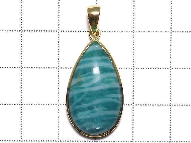 [Video][One of a kind] Amazonite AAA- Pendant 18KGP NO.253