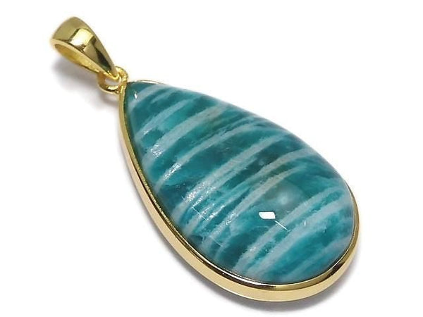 [Video][One of a kind] Amazonite AAA- Pendant 18KGP NO.255