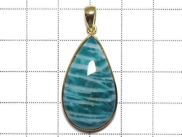 [Video][One of a kind] Amazonite AAA- Pendant 18KGP NO.255