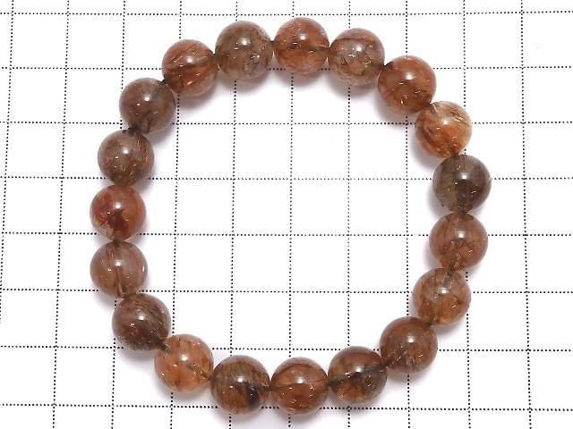 [Video][One of a kind] Foliated Mica in Quartz AAA Round 10mm Bracelet NO.213