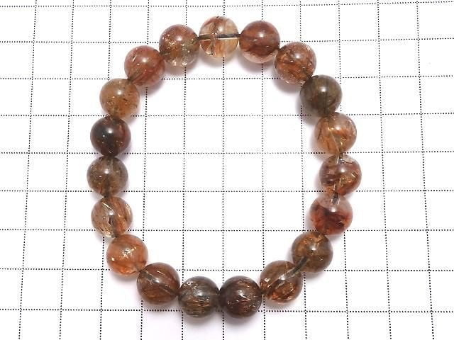 [Video][One of a kind] Foliated Mica in Quartz AAA Round 10.5mm Bracelet NO.218