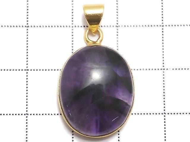 [Video][One of a kind] Trapiche Amethyst Pendant 18KGP NO.89