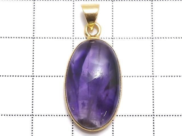 [Video][One of a kind] Trapiche Amethyst Pendant 18KGP NO.92