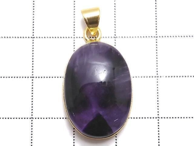 [Video][One of a kind] Trapiche Amethyst Pendant 18KGP NO.95