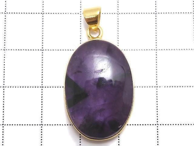 [Video][One of a kind] Trapiche Amethyst Pendant 18KGP NO.97