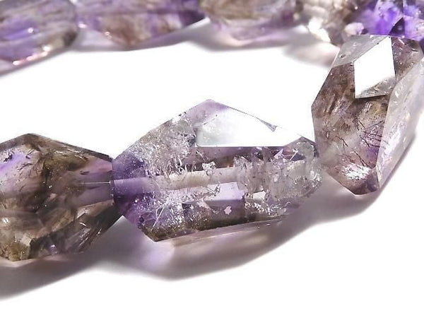 [Video][One of a kind] Water Elestial Quartz Faceted Nugget Bracelet NO.1