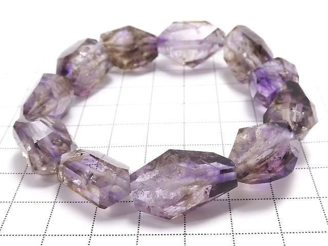 [Video][One of a kind] Water Elestial Quartz Faceted Nugget Bracelet NO.1