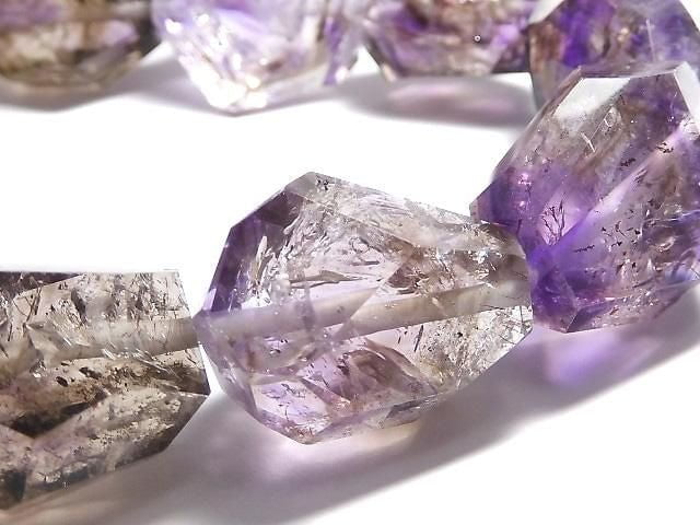 [Video][One of a kind] Water Elestial Quartz Faceted Nugget Bracelet NO.2