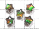 [Video] High Quality Ammolite AAA Bezel Setting with Star Motif Through Type 9mm Silver 925 1pc