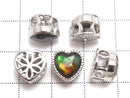 [Video] High Quality Ammolite AAA Bezel Setting Heart Motif Through Type 9.5x9.8mm Silver925 1pc