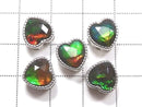 [Video] High Quality Ammolite AAA Bezel Setting Heart Motif Through Type 9.5x9.8mm Silver925 1pc