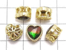 [Video] High Quality Ammolite AAA Bezel Setting Heart Motif Through Type 9.5x9.8mm 18KGP 1pc