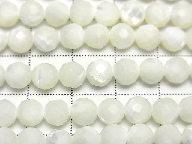 [Video] Mother of Pearl MOP White Faceted Round 6mm 1strand (Approx 37m)