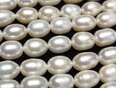 [Video] Fresh Water Pearl AA+ Rice 8x6x6mm White 1strand beads (approx. 14 inches/35 cm)