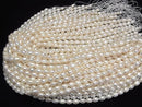[Video] Fresh Water Pearl AA+ Rice 8x6x6mm White 1strand beads (approx. 14 inches/35 cm)