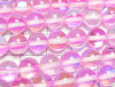 Pink Luna Flash Round 8mm 1strand beads (approx. 15 inches/36 cm)