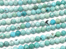[Video]High Quality! Turquoise AA++ Faceted Round 3mm half or 1strand beads (aprx.15inch/37cm)