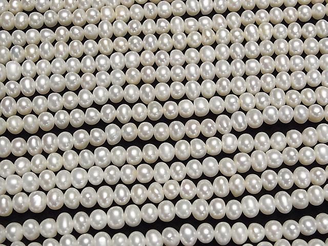 [Video] Fresh Water Pearl AA+ Potato 6mm White 1strand beads (approx. 15 inches/36 cm)