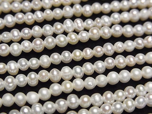 [Video] Fresh Water Pearl AA Potato 3-3.5mm White 1strand beads (approx. 15 inches/36 cm)
