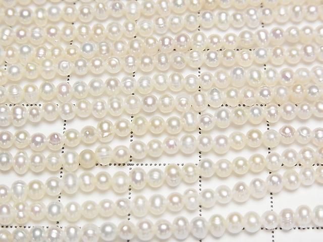 [Video] Fresh Water Pearl AA Potato 3-3.5mm White 1strand beads (approx. 15 inches/36 cm)