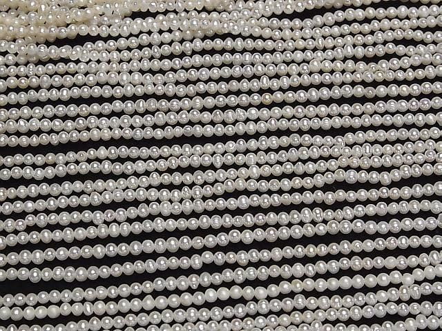 [Video] Fresh Water Pearl AA Potato 3-3.5mm White 1strand beads (approx. 15 inches/36 cm)