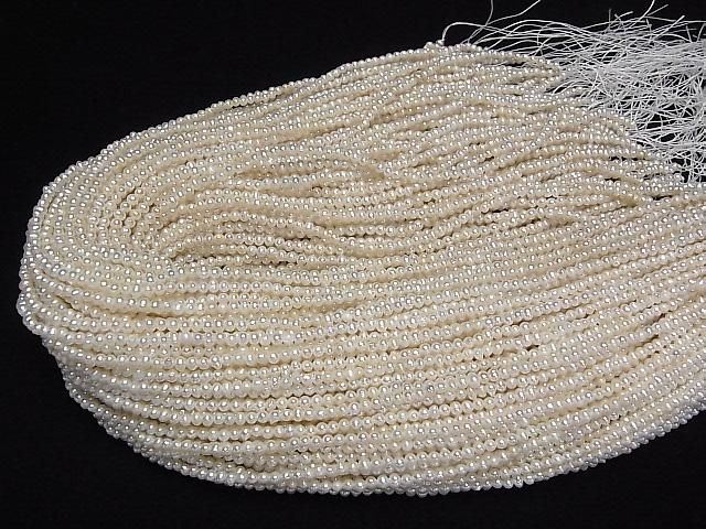 [Video] Fresh Water Pearl AA Potato 3-3.5mm White 1strand beads (approx. 15 inches/36 cm)