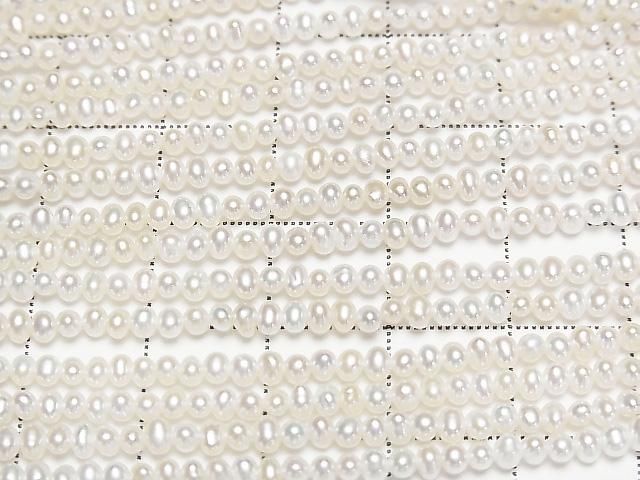 [Video] Fresh Water Pearl AA++ Potato 2.5-3mm White 1strand beads (approx. 15 inches/37 cm)