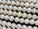 [Video] Fresh Water Pearl AA++ Potato 5mm White 1strand beads (approx. 15 inches/36 cm)