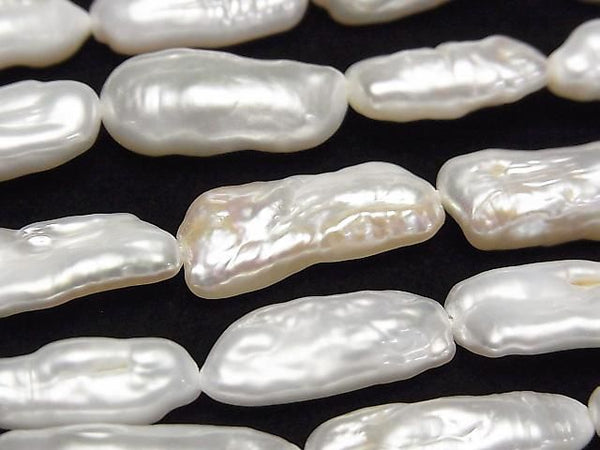 [Video] Fresh Water Pearl Keshi Pearl AA Baroque 14-20mm White 1strand beads (approx. 15 inches/36 cm)