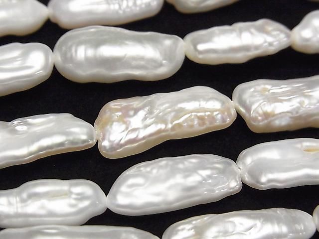 [Video] Fresh Water Pearl Keshi Pearl AA Baroque 14-20mm White 1strand beads (approx. 15 inches/36 cm)