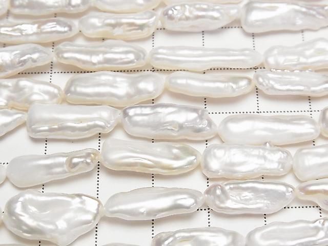 [Video] Fresh Water Pearl Keshi Pearl AA Baroque 14-20mm White 1strand beads (approx. 15 inches/36 cm)