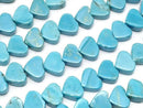 [Video] Magnesite Turquoise Vertical Hole Heart Beads 5x6.5x3mm 1strand (approx. 15 inches/38 cm)
