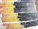 [Video] High Quality Multicolor Sapphire AAA- Faceted Button Rondelle Half or 1 Strand Beads (approx. 15 inches/38 cm)