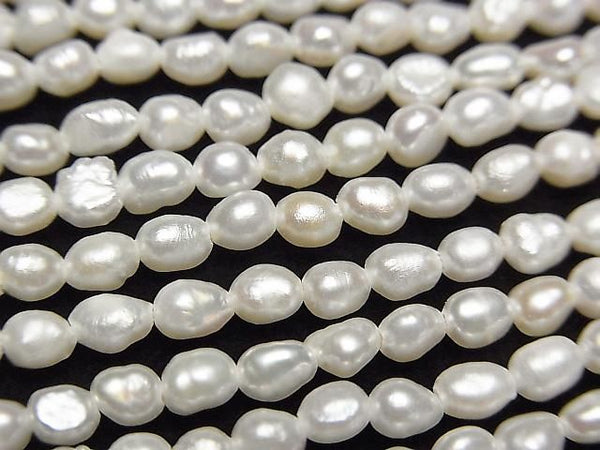 [Video] Fresh Water Pearl AA Small Size Baroque 3.5-4mm White 1strand beads (approx. 14 inches/34 cm)