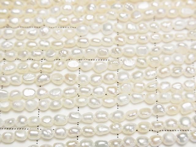 [Video] Fresh Water Pearl AA Small Size Baroque 3.5-4mm White 1strand beads (approx. 14 inches/34 cm)