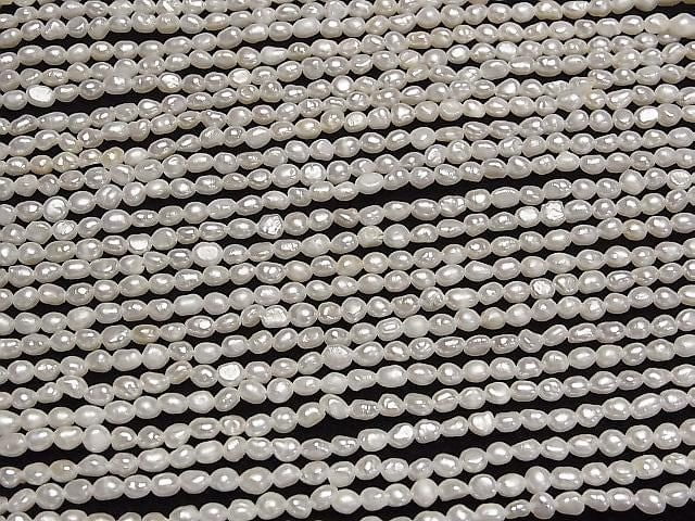 [Video] Fresh Water Pearl AA Small Size Baroque 3.5-4mm White 1strand beads (approx. 14 inches/34 cm)