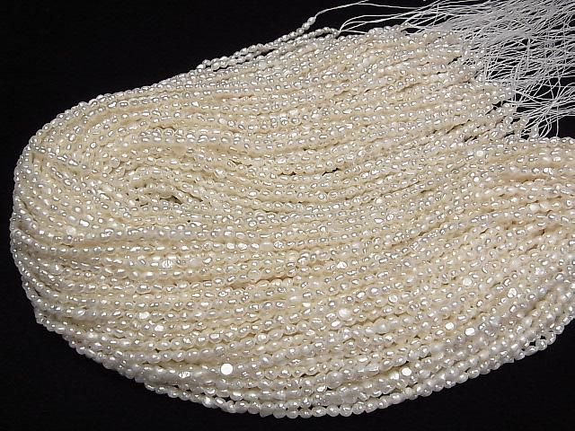 [Video] Fresh Water Pearl AA Small Size Baroque 3.5-4mm White 1strand beads (approx. 14 inches/34 cm)