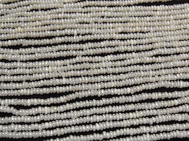 [Video] Fresh Water Pearl AA+ White Rondelle 2.5mm 1strand beads (approx. 14 inches/35 cm)