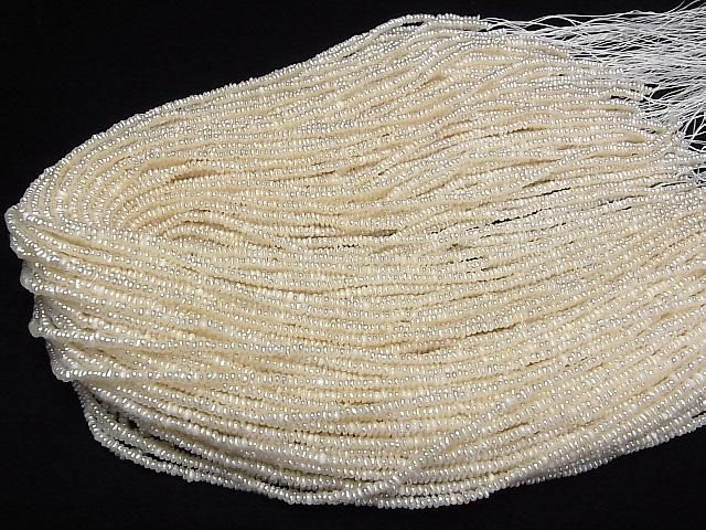[Video] Fresh Water Pearl AA+ White Rondelle 2.5mm 1strand beads (approx. 14 inches/35 cm)