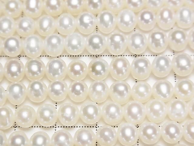 [Video] Fresh Water Pearl AA++ Potato 6mm White 1strand beads (approx. 15 inches/36 cm)
