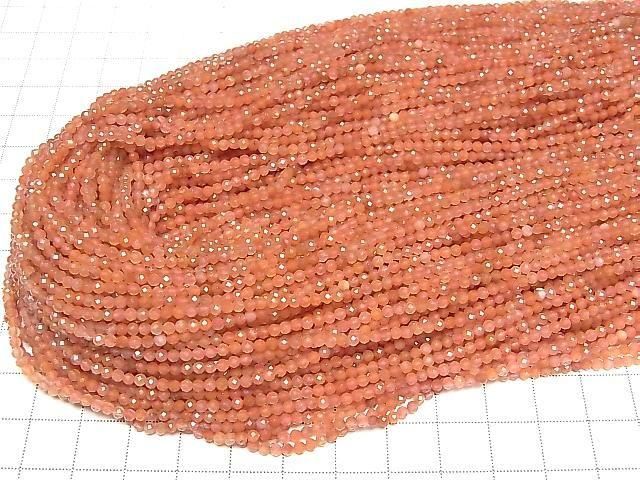 [Video] High Quality! Red Agate (Southern Red Agate) Faceted Round 2.5mm 1strand beads (approx. 15 inches/37 cm)