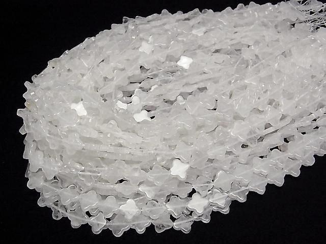 [Video] White Jade Flower Motif 10x10mm 1strand beads (approx. 15 inches/36 cm)